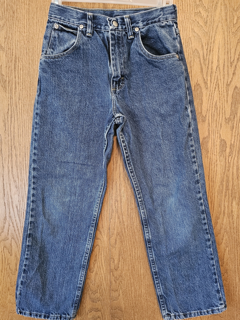 Wrangler Boys Blue Jeans Relaxed Fit Classic Denim Pants Worn